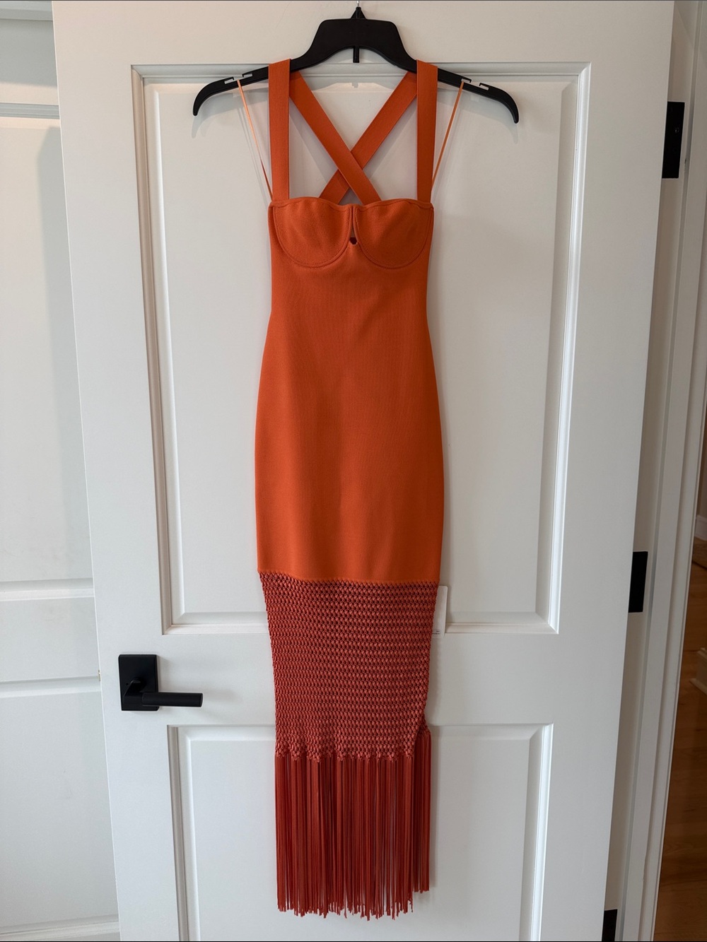 NEW Galvan of London Coral Macrame Fringe Diana Maxi Dress Size XS
